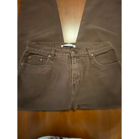 Bill Blass Brown Cotton Women's Easy Fit Pants Size 12 - Picture 3 of 13